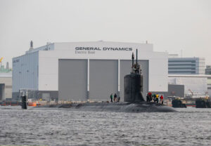 USS Hyman G. Rickover (SSN 795) departing Groton, Connecticut