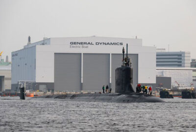 USS Hyman G. Rickover (SSN 795) departing Groton, Connecticut